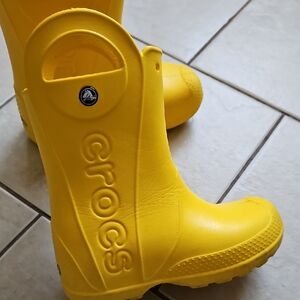CROCS Kids Bright Yellow Rain Boots
